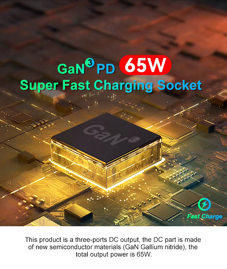 65W Triple USB Wall Socket With Super Fast Charging - White - Image 7