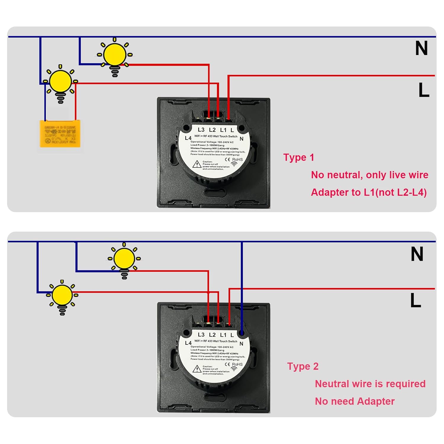 2 Gang Smart Wifi Light Switch Tuya – Black - Image 6